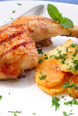 muslo-de-pollo-a-la-brasa - Restaurante El Cruce - Alcalá del Júcar